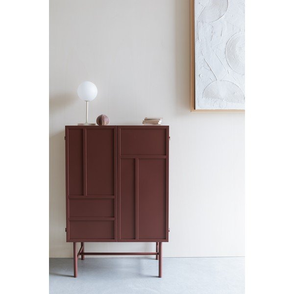 Червено метално шкафче 70x105x35 cm Davis – White Label-image-1