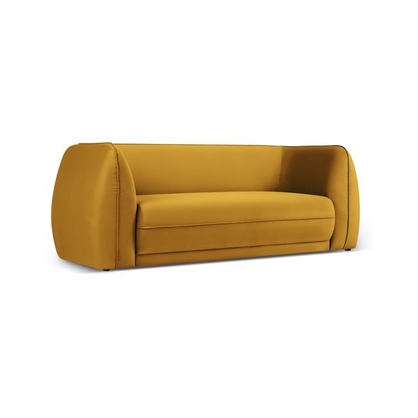 Жълт кадифен диван 190 cm Lando - Micadoni Home-image-2