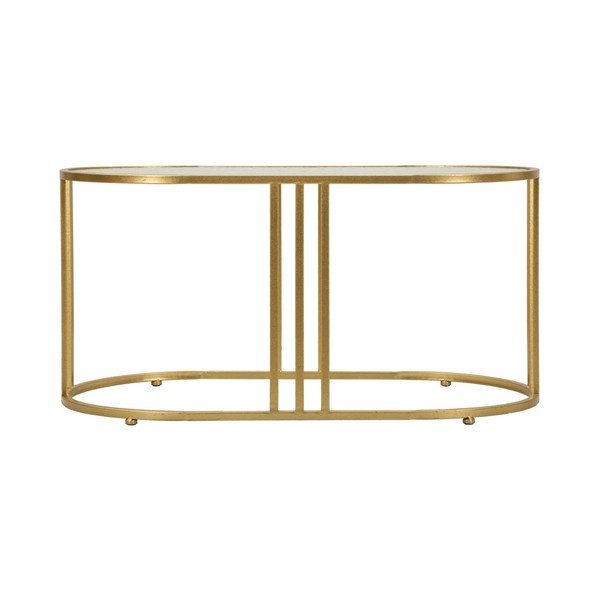 Бяла/златистa масичка за кафе със стъклен плот 50x90 cm Antalia – Mauro Ferretti-image-4