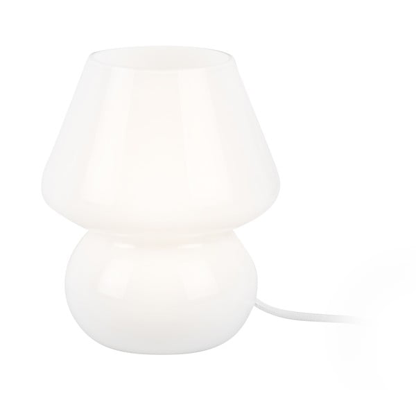 Бяла стъклена настолна лампа Стъкло, височина 18 cm - Leitmotiv