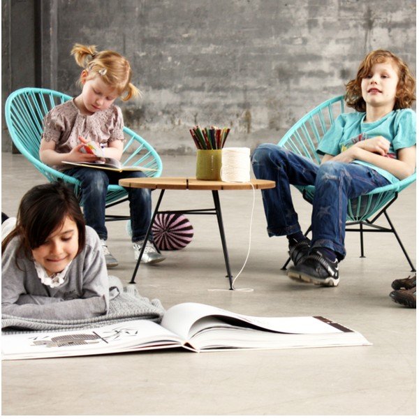 Černé dětské křesílko OK Design Acapulco Mini-image-1