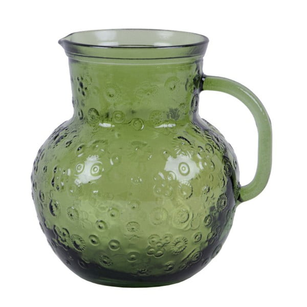 Zelený skleněný džbán Ego Dekor Flora, 2,3 litru
