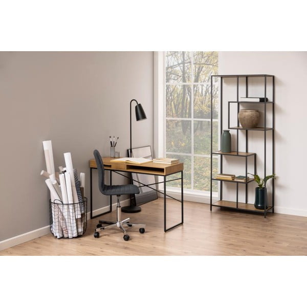 Черна етажерка в дъб 77x185 cm Seaford - Actona-image-4