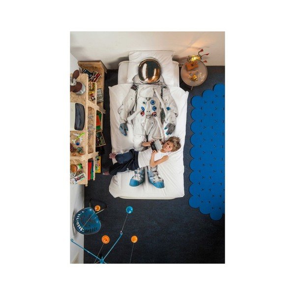 Памучно единично спално бельо Astronaut, 135 x 200 cm - Snurk-image-1