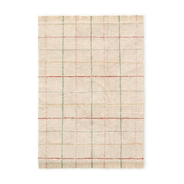 Кремав ръчно изработен памучен килим подходящ за пране 140x200 cm Color Lines – Lorena Canals