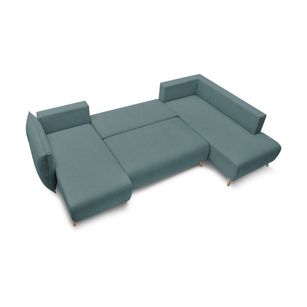 Тюркоазен ъглов разтегателен диван (десен ъгъл/U) Nessa - Bobochic Paris-image-4