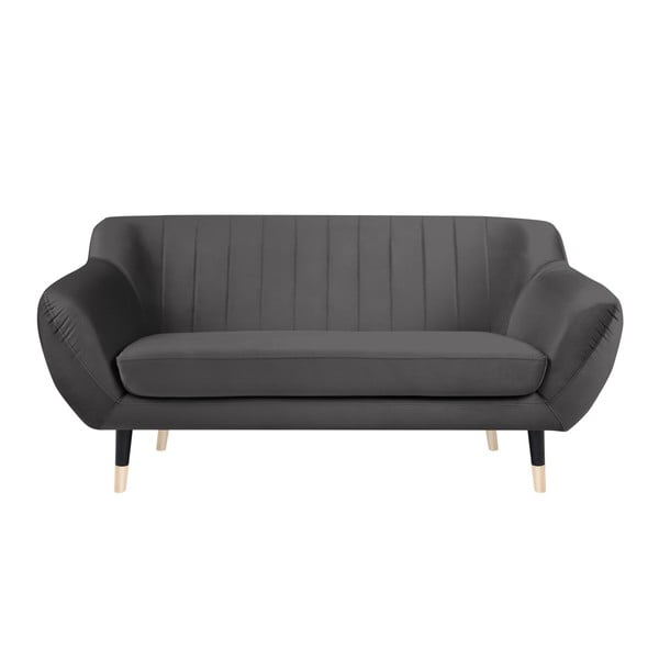 Сив диван с черни крачета Mazzini Sofas Benito, 158 cm