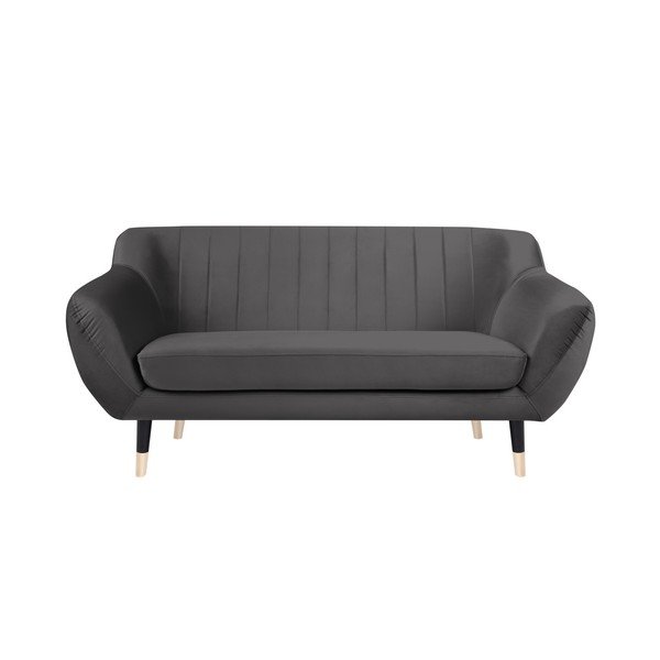 Сив диван с черни крачета Mazzini Sofas Benito, 158 cm