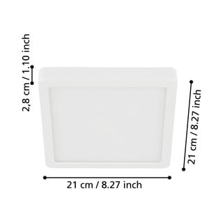 Бяло LED осветително тяло за таван 21x21 cm FUEVA 5 – EGLO