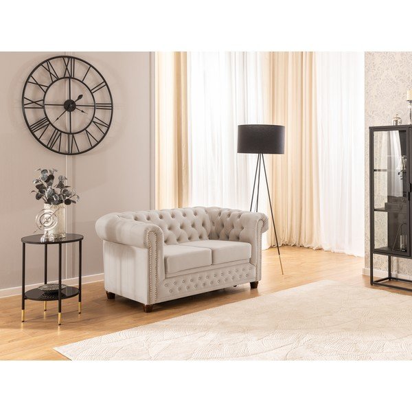 Бежов кадифен сгъваем диван 148 cm York Blik – Ropez-image-4