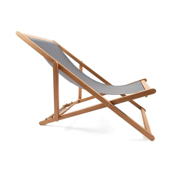 Сив сгъваем градински шезлонг от акациева дървесина Deck - Bonami Essentials-image-2