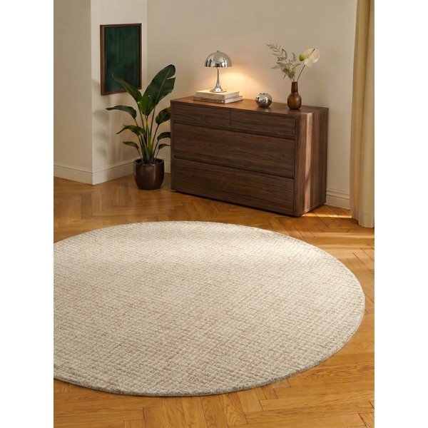 Вълнен кръгъл килим в естествен цвят ø 200 cm Eloise – Hanse Home-image-4