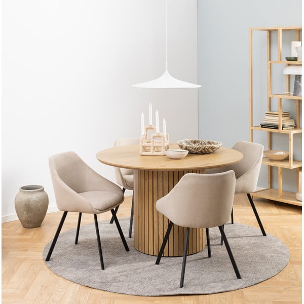 Кръгла маса за хранене с дъбов плот ø 120 cm Yale - Actona-image-1