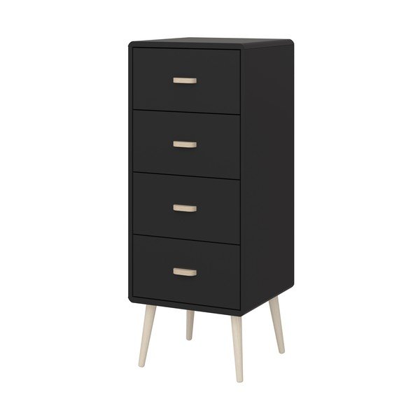 Черен висок скрин 41x105 cm Mino - Tvilum-image-2