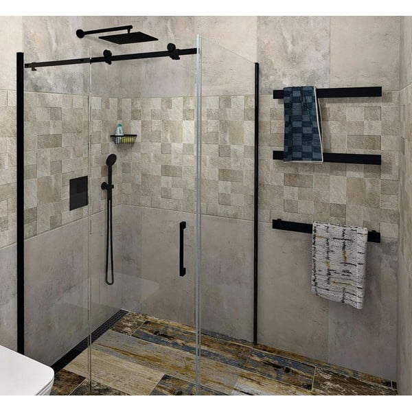 Матово черна стенна поставка за кърпи Patron – Sapho-image-2