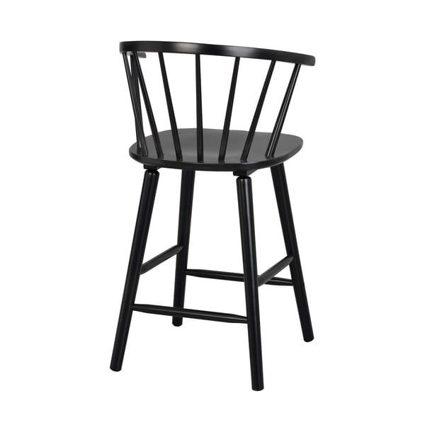 Черен бар стол от каучуково дърво Carmen - Rowico-image-4