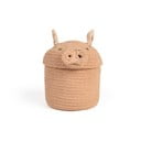 Светлорозова текстилна детска кошница за играчки ø 17x15 cm Mini Peggy the Pig – Lorena Canals