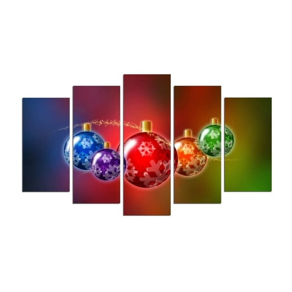 Pětidílný obraz Colorful Christmas
