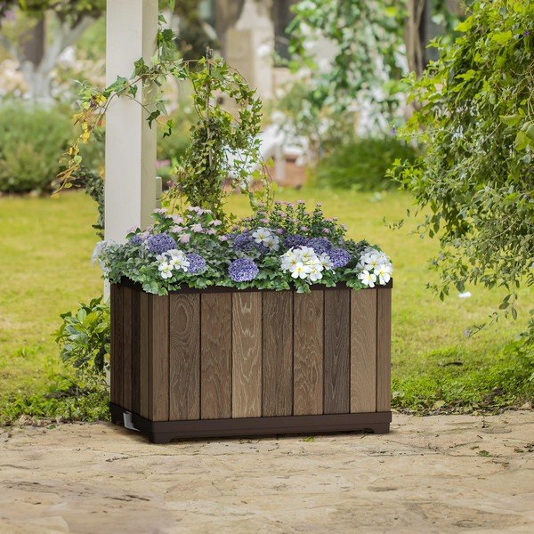 Пластмасова самополиваща се саксия за цветя Deco Rectangle – Keter-image-1