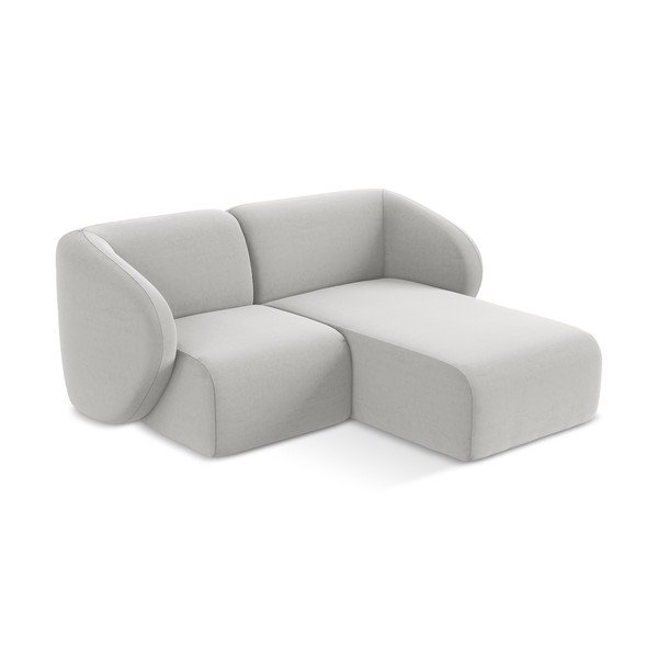 Светлосив кадифен ъглов диван (десен ъгъл) Lani – Makamii-image-2