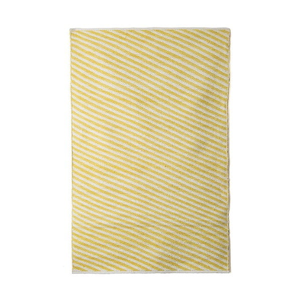 Жълт памучен ръчно тъкан килим Pipsa Diagonal, 140 x 200 cm - TJ Serra