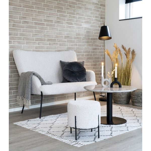 Бяло-черна кръгла масичка за кафе с мраморен плот 70x70 cm Bolzano - House Nordic-image-1