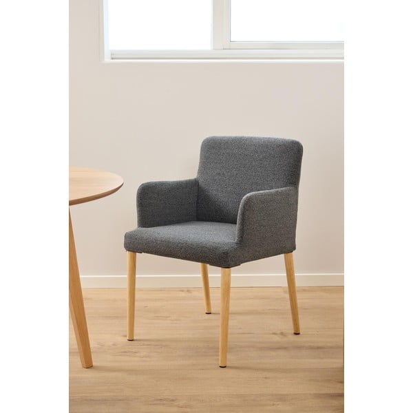 Сив тапициран трапезен стол с подлакътници Zoe – Actona-image-2