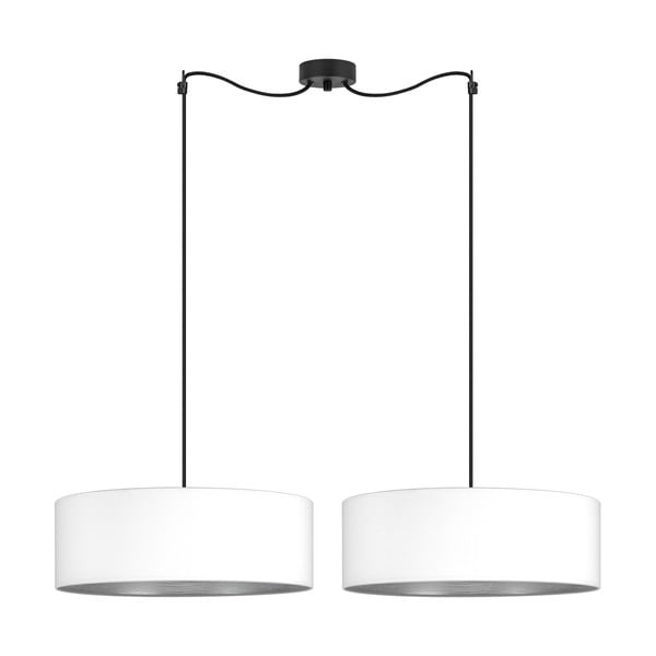 Бяла двураменна висяща лампа със сребърни детайли XL, ⌀ 45 cm Tres - Sotto Luce