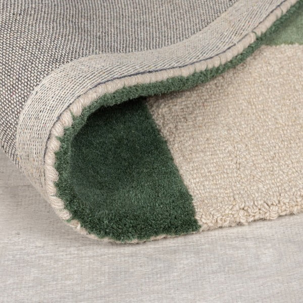 Зелен ръчно изработен вълнен килим 120x170 cm Glow Green & Blue – Flair Rugs-image-3