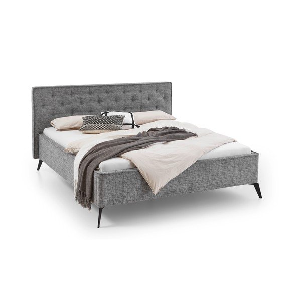 Сиво двойно легло 140x200 cm тапицирано без ламелно дъно Alicante – Meise Möbel-image-4