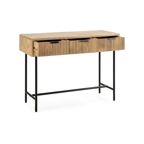 Конзолна маса от масивно манго в естествен цвят 38x100 cm Mundra – MOME-image-1