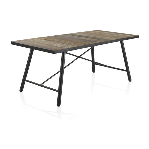 Dřevěný jídelní stůl s kovovými nohami Geese Capri, 150 x 90 cm