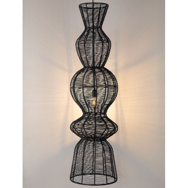 Матово черно въжено висящо осветително тяло ø 38 cm Breena – Nova Luce-image-1
