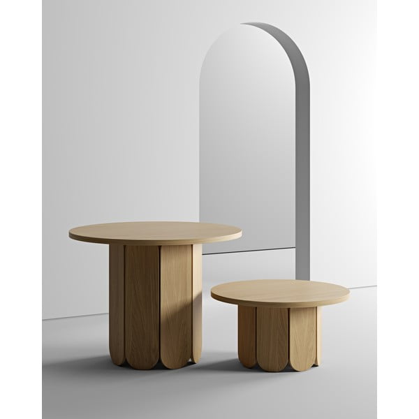 Кръгла маса за кафе от дъб в естествен цвят 78x78 cm Soft - Woodman-image-1