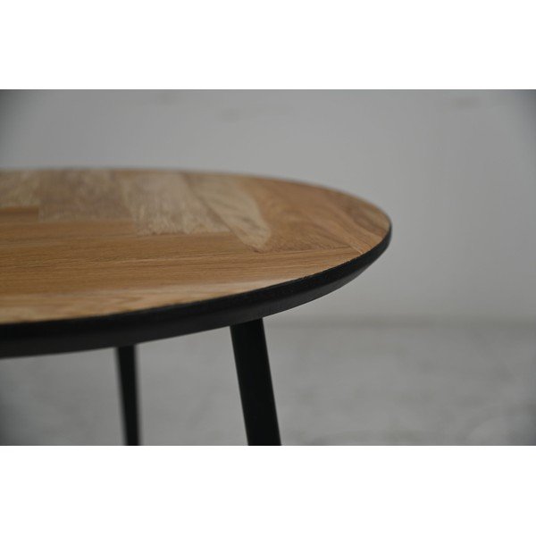Кръгла маса за кафе от черен дъб ø 60 cm Fishbone - HSM collection-image-1