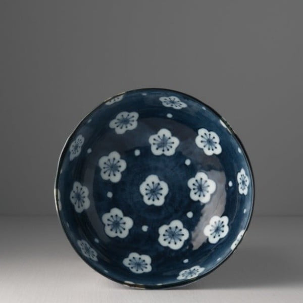 Bílo-modrá keramická miska Made In Japan Blossom, ⌀ 17 cm