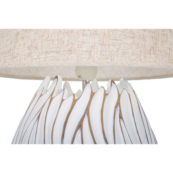 Бежова настолна лампа с текстилен абажур (височина 48 cm) Honduras – Mauro Ferretti-image-1