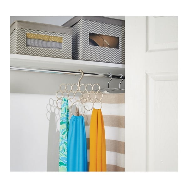 Метален висящ държач за кърпи, шалове и дрехи в златист цвят , дължина 29 см Axis - iDesign-image-3