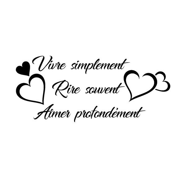 Černá samolepka Ambiance Quote Vivre Simplement-image-1