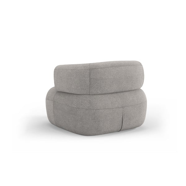 Светлосиво кресло от плат букле Jenny – Micadoni Home-image-3