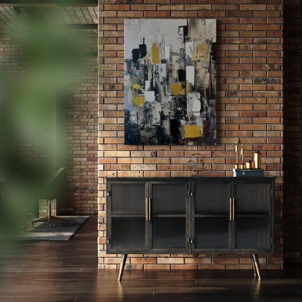 Картина с ръчно изрисувани елементи 70x100 cm Cityscape – Styler-image-4