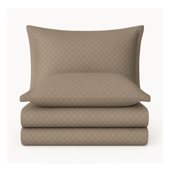 Кафяво единично  спално бельо от памук Renforcé 140x200 cm Checkered – Mila Home Luxury