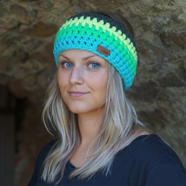 Ръчно плетене на една кука лента за глава Stripes Blue - DOKE-image-3