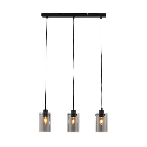 Черна лампа за таван със стъклен абажур 65x12 cm Vancouver - Light & Living