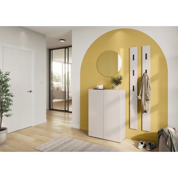 Кремаво шкафче с дъбов декор 74x105x33 cm Alviano – Germania-image-4