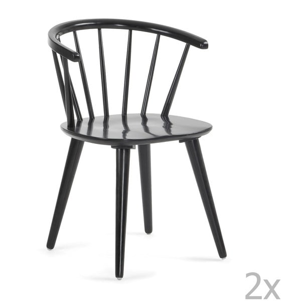 Sada 2 černých jídelních židlí La Forma Krise
