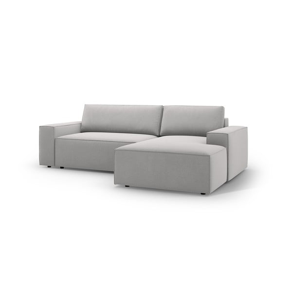 Светлосив разтегателен ъглов диван (десен ъгъл) Jodie – Micadoni Home-image-2