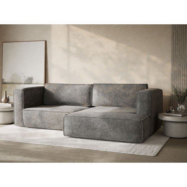 Сив шенилов сгъваем/с място за съхранение ъглов диван (десен ъгъл) Velto – Maison de Rêve-image-4