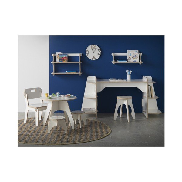 Бял рафт за детска стая от шперплат Piper - Geese-image-1