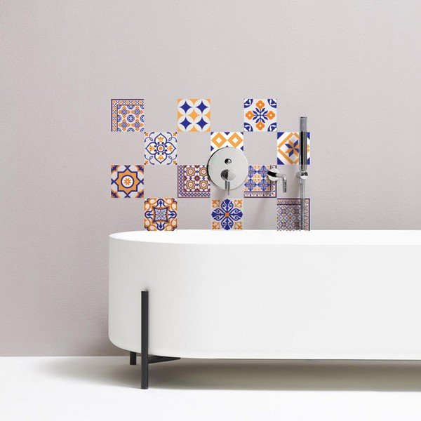 Sada 12 dekorativních samolepek na stěnu Ambiance Alenna, 20 x 20 cm-image-4